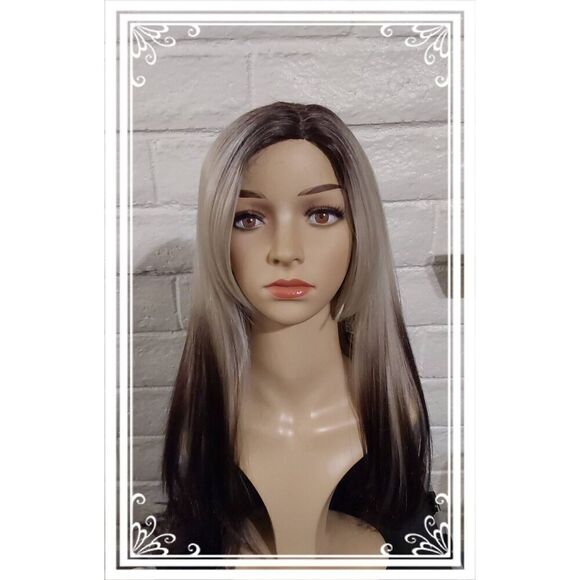 NWT~Gorgeous Silky Multi-Fiber 24" Blonde to Brown Straight Wig - Picture 1 of 7
